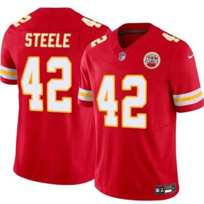 Kansas City Chiefs #42 Carson Steele Red F.U.S.E. Vapor Untouchable Limited Football Stitched Jersey