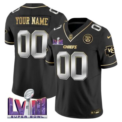 Kansas City Chiefs Super Bowl LVIII Patch Vapor Custom Jersey