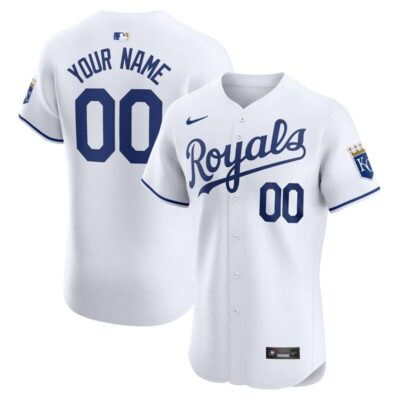 Kansas City Royals Home Elite Custom Jersey - White