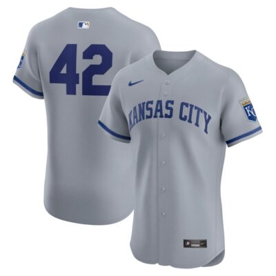 Kansas City Royals Road 2024 Jackie Robinson Day Elite Jersey - Gray