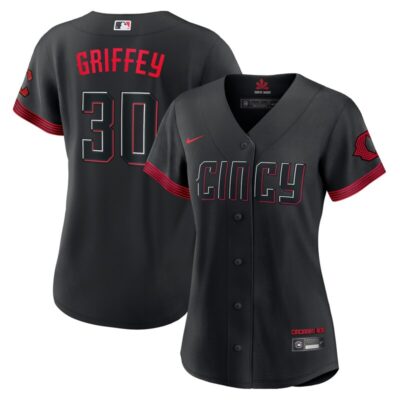 Ken Griffey Jr. Cincinnati Reds Women City Connect Replica Player Jersey - Black