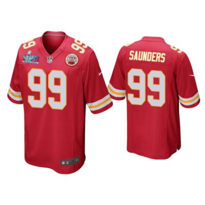 Khalen Saunders Kansas City Chiefs Super Bowl LVII Red Game Jersey