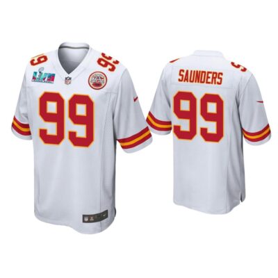 Khalen Saunders Kansas City Chiefs Super Bowl LVII White Game Jersey