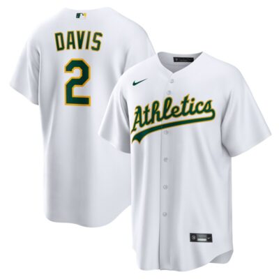 Khris Davis Athletics Home Replica Player Name Jersey - White