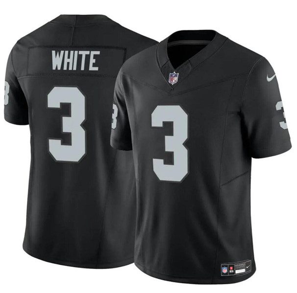 Las Vegas Raiders #3 Zamir White Black F.U.S.E. Vapor Football Stitched Jersey