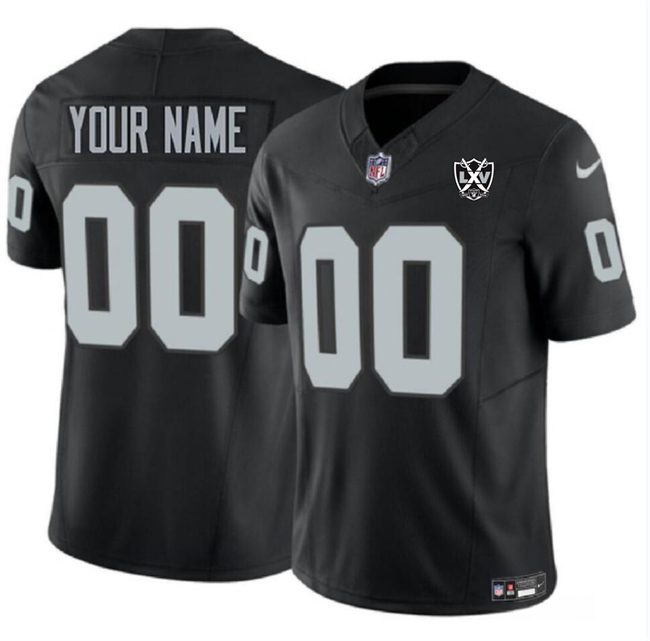 Las Vegas Raiders Active Player Custom Black 2024 F.U.S.E 65th Anniversary Patch Vapor Football Stitched Jersey