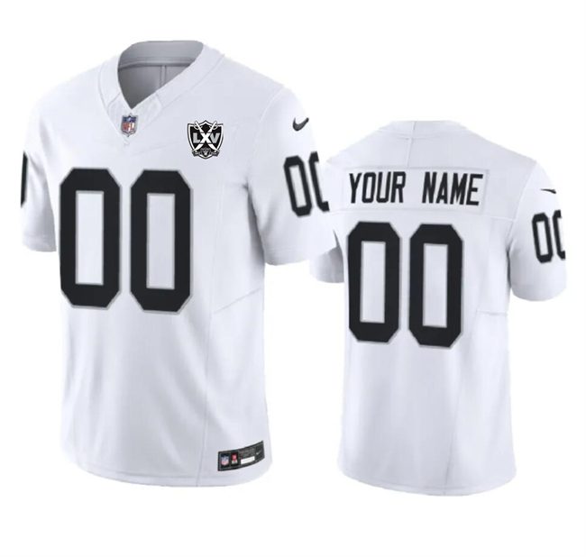 Las Vegas Raiders Active Player Custom White 2024 F.U.S.E 65th Anniversary Patch Vapor Football Stitched Jersey