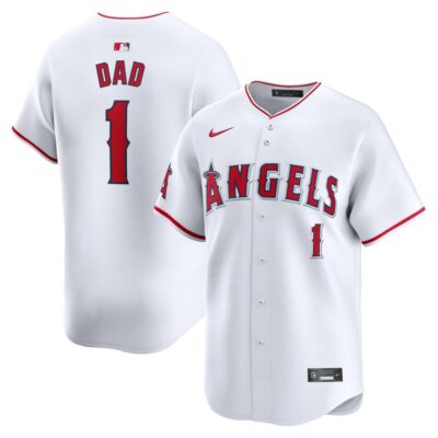 Los Angeles Angels #1 Dad Home Limited Jersey - White