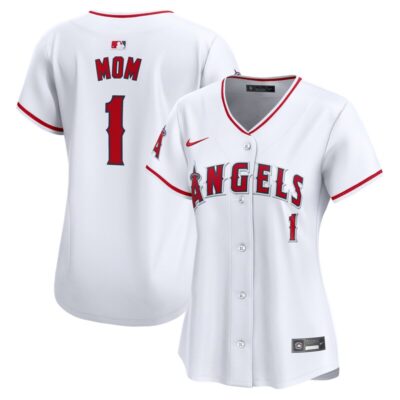 Los Angeles Angels Women #1 Mom Home Limited Jersey - White