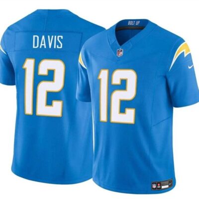 Los Angeles Chargers #12 Derius Davis Blue 2024 F.U.S.E. Vapor Limited Football Stitched Jersey