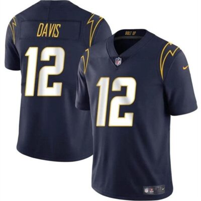 Los Angeles Chargers #12 Derius Davis Navy 2024 Vapor Limited Football Stitched Jersey