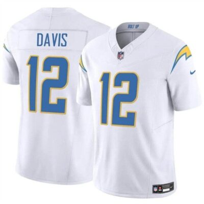 Los Angeles Chargers #12 Derius Davis White 2024 F.U.S.E. Vapor Limited Football Stitched Jersey