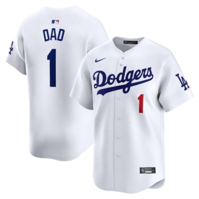 Los Angeles Dodgers #1 Dad Home Limited Jersey - White