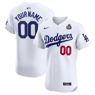 Los Angeles Dodgers 2024 World Series Home Custom Elite Jersey - White
