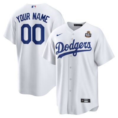 Los Angeles Dodgers 2024 World Series Home Custom Replica Jersey - White