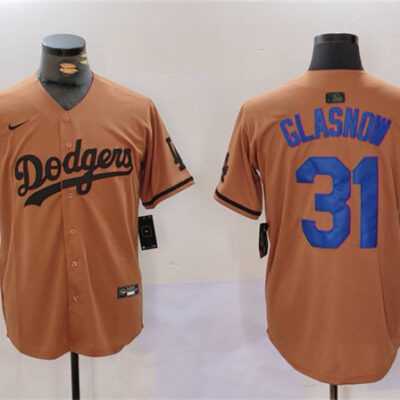 Los Angeles Dodgers #31 Mike Piazza Brown Cool Base Stitched Baseball Jersey