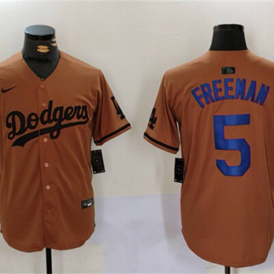 Los Angeles Dodgers #5 Freddie Freeman Brown Cool Base Stitched Baseball Jersey