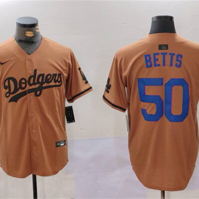 Los Angeles Dodgers #50 Mookie Betts Brown Cool Base Stitched Baseball Jersey