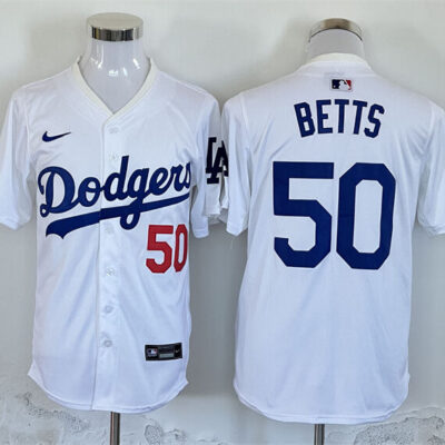 Los Angeles Dodgers #50 Mookie Betts White 2024 Limited Stitched Baseball Jersey
