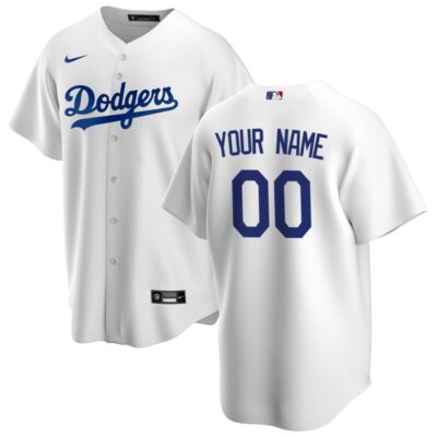 Los Angeles Dodgers Home Replica Custom Jersey - White