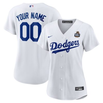 Los Angeles Dodgers Women's 2024 World Series Home Home Custom Replica Jersey - White