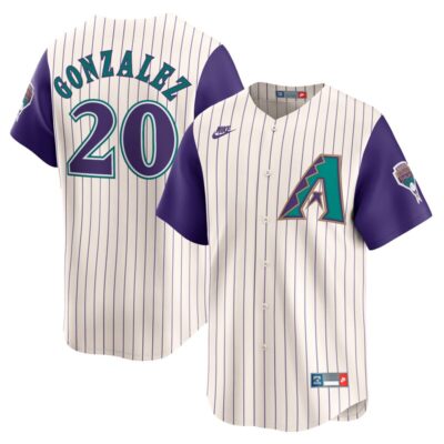 Luis Gonzalez Arizona Diamondbacks Throwback Cooperstown Collection Limited Jersey - Cream