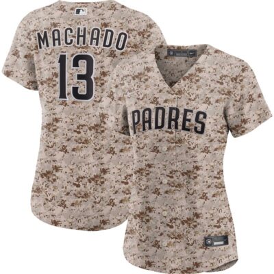 Manny Machado San Diego Padres Women USMC Alternate Replica Player Jersey - Camo