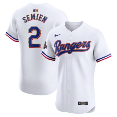 Marcus Semien Texas Rangers 2024 Gold Collection Elite Player Jersey - White