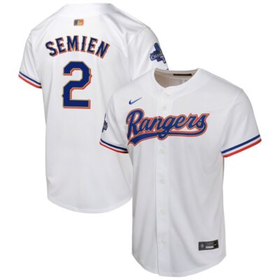 Marcus Semien Texas Rangers Youth 2024 Gold Collection Limited Player Jersey - White