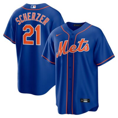 Max Scherzer New York Mets Alternate Replica Player Jersey - Royal