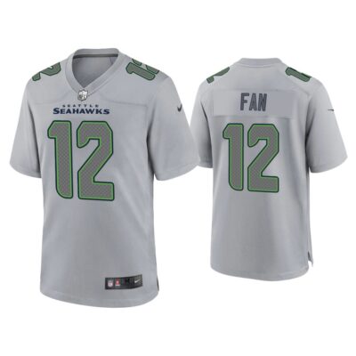 Men 12th Fan Seattle Seahawks Gray Atmosphere Fashion Game Jersey