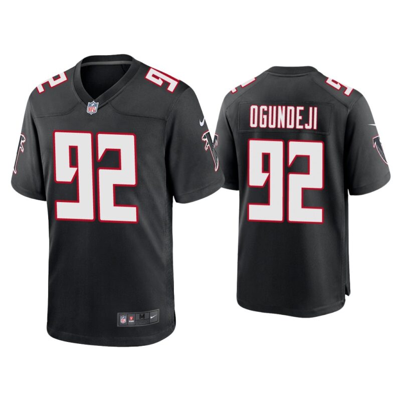 Men Adetokunbo Ogundeji Atlanta Falcons Black Throwback Game Jersey