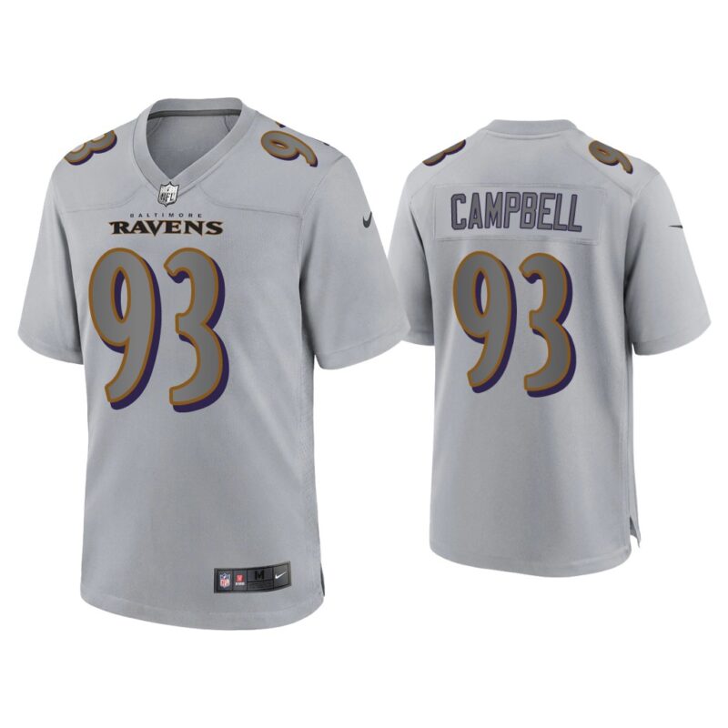 Men Calais Campbell Baltimore Ravens Gray Atmosphere Fashion Game Jersey