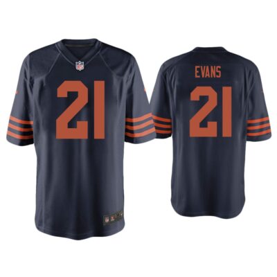 Men Darrynton Evans Chicago Bears Navy Throwback Game Jersey
