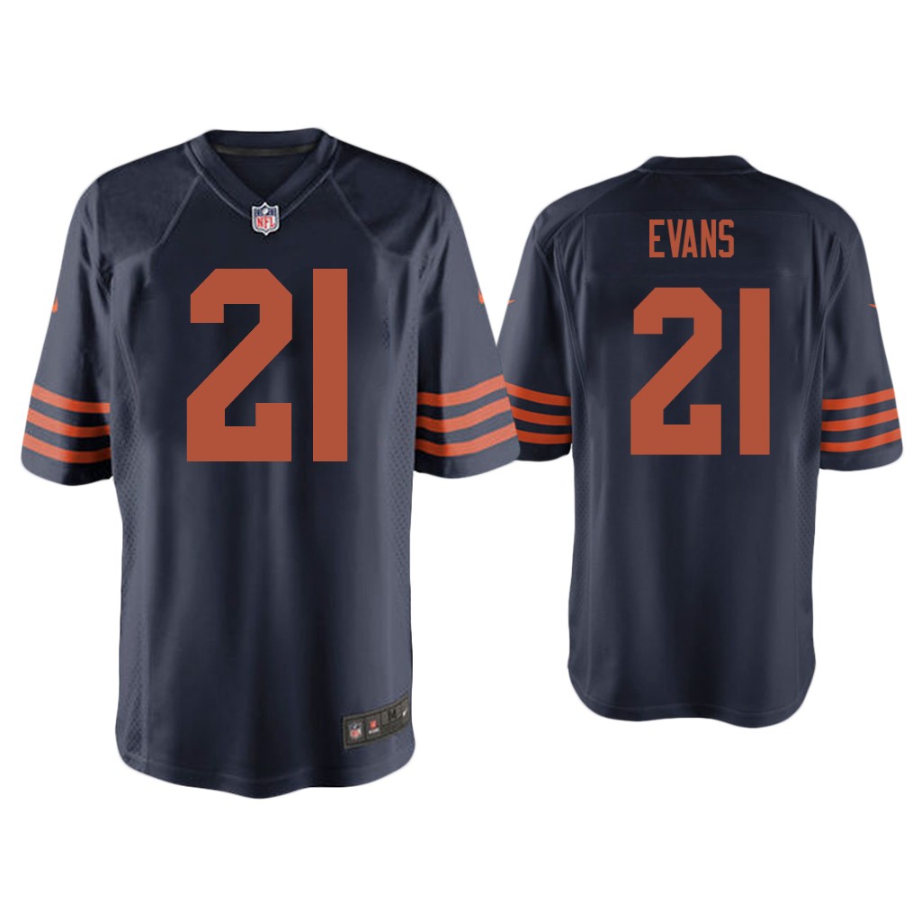 Men Darrynton Evans Chicago Bears Navy Throwback Game Jersey