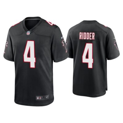 Men Desmond Ridder Atlanta Falcons Black Throwback Game Jersey