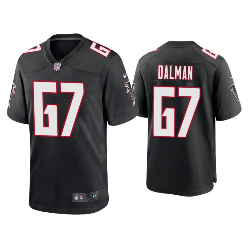 Men Drew Dalman Atlanta Falcons Black Throwback Game Jersey