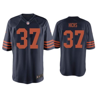 Men Elijah Hicks Chicago Bears Navy Throwback Game Jersey