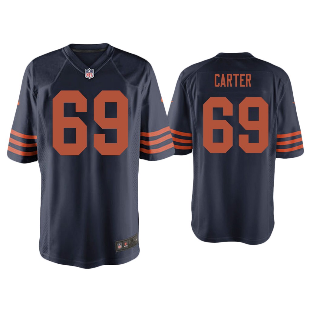 Men Ja'Tyre Carter Chicago Bears Navy Throwback Game Jersey