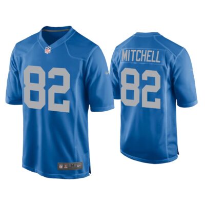 Men James Mitchell Detroit Lions Blue Throwback Game Jersey