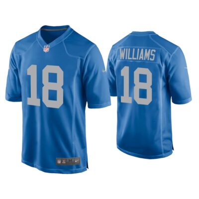 Men Jameson Williams Detroit Lions Blue Throwback Game Jersey