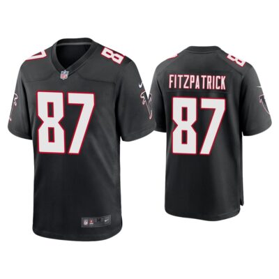 Men John Fitzpatrick Atlanta Falcons Black Throwback Game Jersey