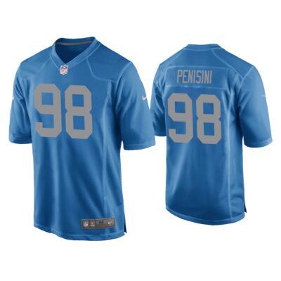 Men John Penisini Detroit Lions Blue Throwback Game Jersey