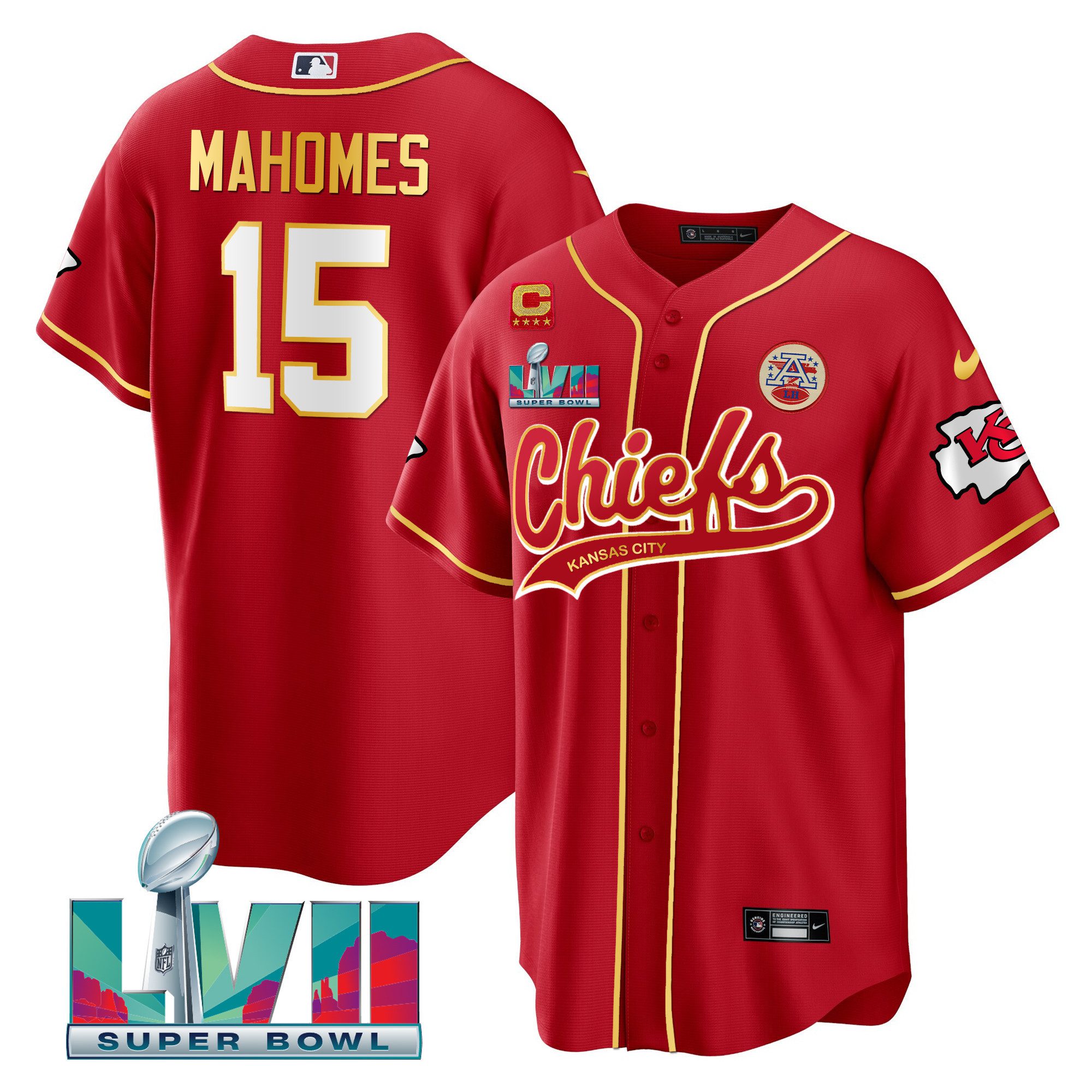 Men Kansas City Chiefs Super Bowl LVII Cool base Jersey