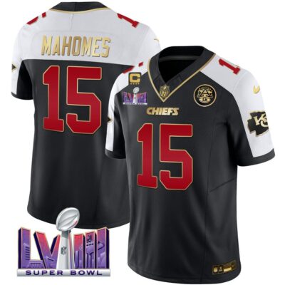 Men Kansas City Chiefs Super Bowl LVIII Patch Vapor Jersey