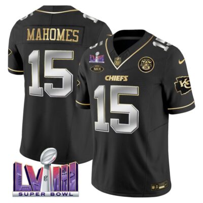 Men Kansas City Chiefs Super Bowl LVIII Patch Vapor Jersey