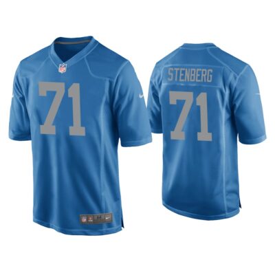 Men Logan Stenberg Detroit Lions Blue Throwback Game Jersey