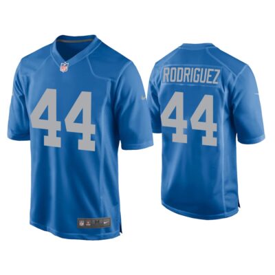 Men Malcolm Rodriguez Detroit Lions Blue Throwback Game Jersey
