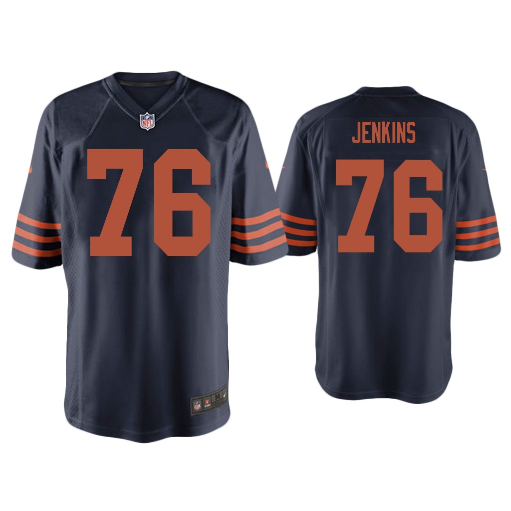 Men Teven Jenkins Chicago Bears Navy Throwback Game Jersey