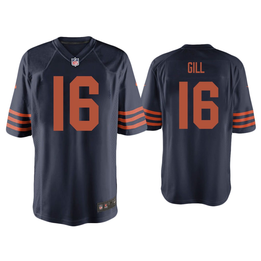 Men Trenton Gill Chicago Bears Navy Throwback Game Jersey